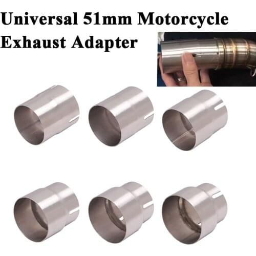 Universal Motorcycle Racing Exhaust Escape 51mm Adapter Stainless Steel Link Pipe Connection 54mm 56mm 58mm 62mm Reducer Muffler
