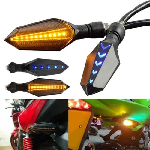 2Pcs Universal Flowing Water Motorcycle LED Turn Signal Indicator Light Lamp