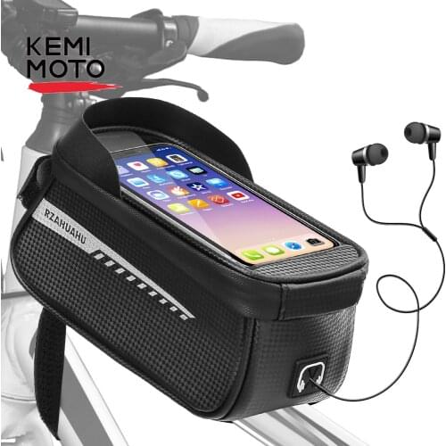 KEMIMOTO Bike Bag Frame Front Top Tube Cycling Bag Waterproof 6.5 in Phone Case Touchscreen Bag MTB Pack Bicycle Accessories
