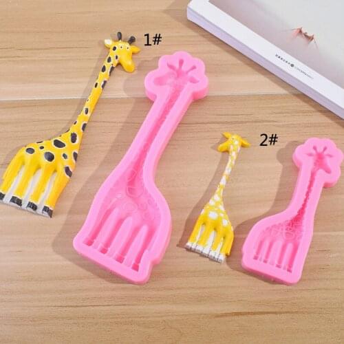 Giraffe Silicone Molds Animals Chocolate Baby Birthday Cupcake Fondant Cake Decorating Tools Cookie Baking Candy Clay Mould 1pc