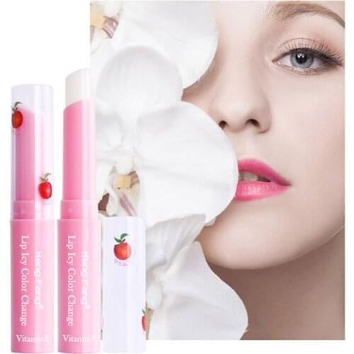 1pcs Makeup Beauty Peach Lipbalm Magic Temperature Changing Color Lipstick Lip Gloss Repair Moisturizing Lip Care TSLM1
