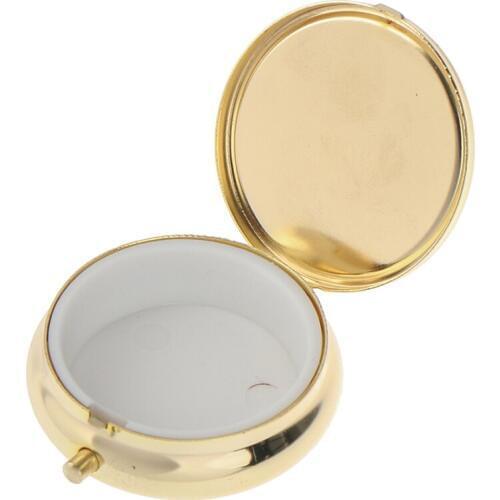 1PCS Medicine Organizer Portable Pill Box Makeup Storage Container Folding Pill Case Metal Pill Cutte