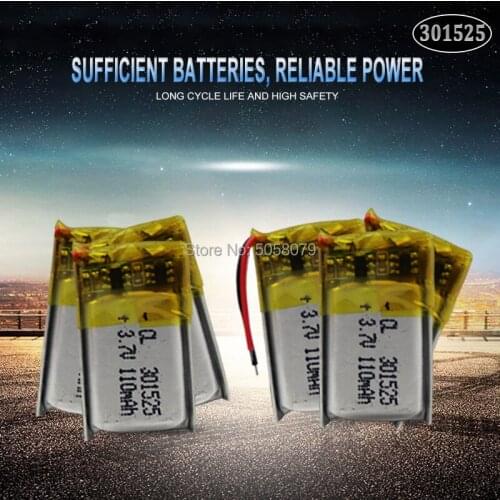 10PCS 3.7V 301525 311525 80mah MP3 MP4 MP5 small toys battery Bluetooth headset battery