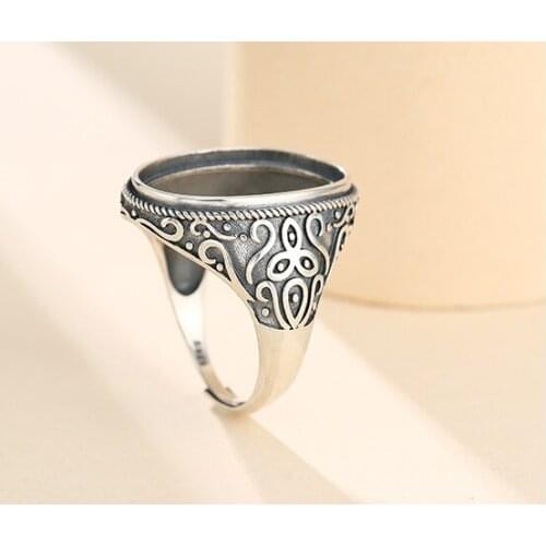 16*23mm 925 STERLING SILVER Semi Mount Bases Blanks base blank Pad men ring Setting jewelry findings (without stone) A5390