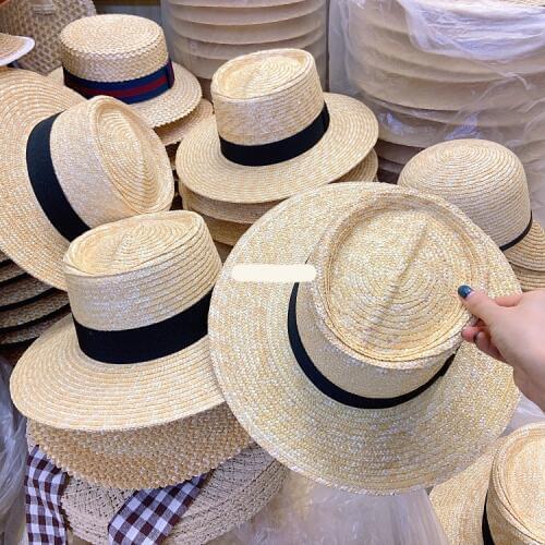 202001-nu new British Style handmade straw Concave convex top fedoras cap men women leisure hat