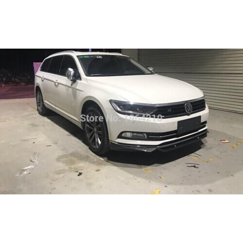 3Pcs Carbon Fiber Look Front Bumper Splitter Lip Diffuser Cover Protector For Volkswagen Passat B8 Variant 2016 2017 2018 2019