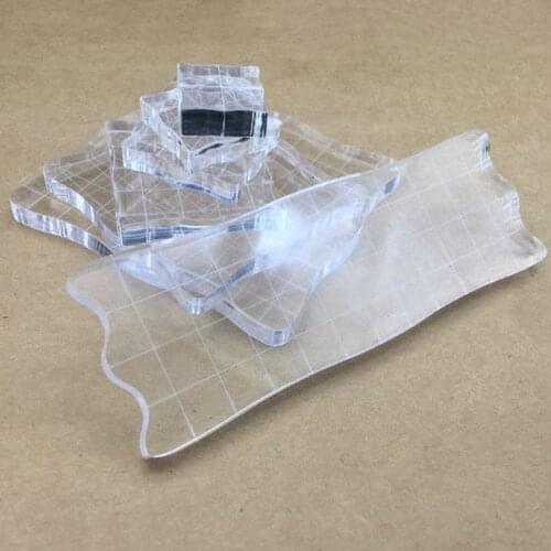 7pcs/set Transparent Acrylic Clear Stamp Block Pad Scrapbooking DIY Handmade Too U7ED