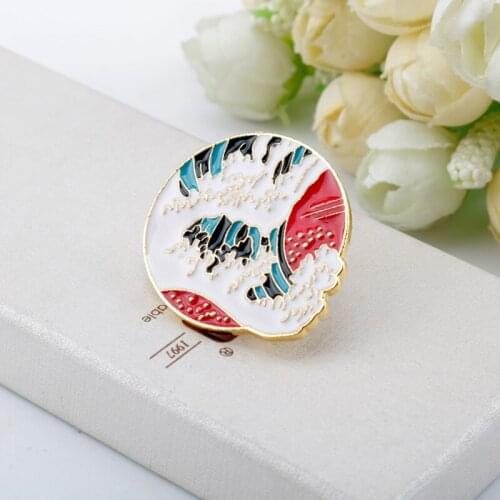 Dongsheng Fashion Ocean Waves Sea Theme Enamel Metal Badges Brooches Lapel Pins For Kids Children Women/Men Jewelry Gift