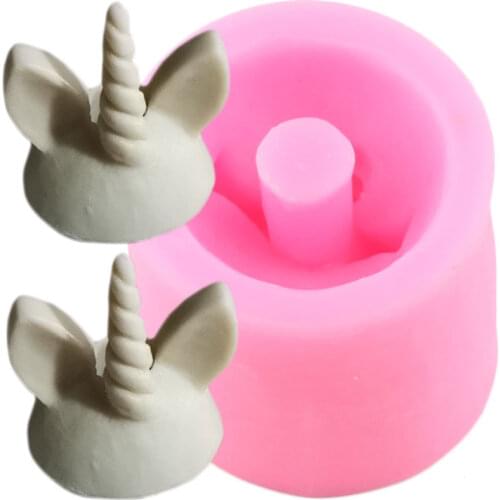 Unicorn Straw Toppers Silicone Mold DIY Epoxy Resin Mould 3D Craft Soap Molds Cupcake Topper Fondant Cake Decorating Tools