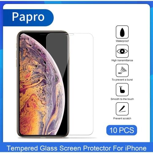 Elekworld 10 Pcs Screen Protector For iPhone 11 Pro X XR XS Max 6 6S 7 8 Plus 5S SE 12 mini Tempered Glass