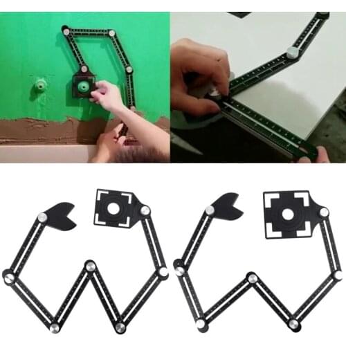 Tile Opening Locator Paving Floor Tiles Folding Rule Angle Finder Measuring Ruler 6-Side Template Tool
