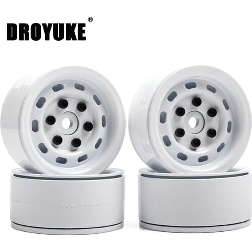 Droyuke 4Pcs/lot Metal 1.9Inch Beadlock Wheel Rim Hub for 1/10 RC Crawler Car Axial SCX10 90046 Traxxas TRX4 RC4Wd D90 D110