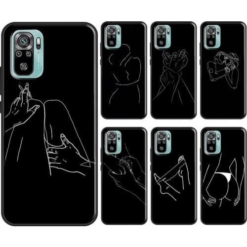 Minimalist Line Sexy Woman Silhouette For Xiaomi Redmi Note 9S 8T 7 Note 10 8 9 Pro Case For Redmi 9A 9C 8A K40 9T Soft Cover