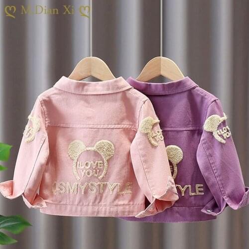 Cheap Promotion Spring Baby Girls Jacket Kids Coats for Childrens Outerwear Toddler Girls Clothes Printing Casual Top 1-6Year