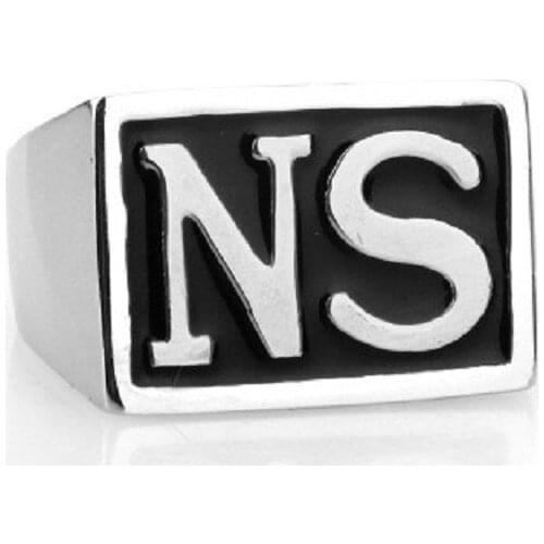 NS Mens Gothic Biker SONS Ring Signet 316L Stainless Steel Silver color Tone Mens Jewelry