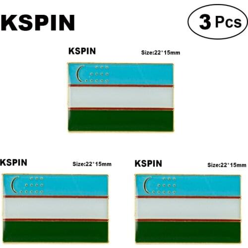 Uzbekistan Lapel Pin Flag badge Brooch Pins Badges 3Pcs a Lot