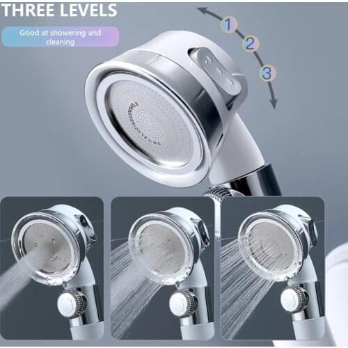Adjust Shower Head Water Saving 3 Mode Function Spray Filtered Bath Shower Head Bathroom Accessories High Pressure Spray Nozzle