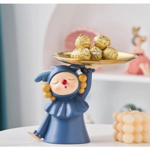 Cartoon Character Desktop Organizer Resin Sculpture Nordic Home Decoration Key Fruit Storage Living Room Decoration Crafts Gifts