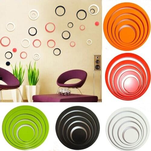 New 1 Set 5 color Indoors bathroom home Decoration Circles Creative Stereo Removable 3D DIY Wall Stickers