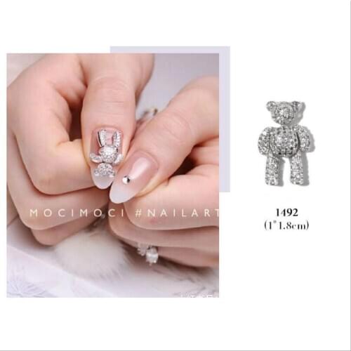 New Five-pointed Star Flower Bear Manicure Jewelry Alloy Zircon Rhinestone DIY Nail Art Decoration Accessories T1723
