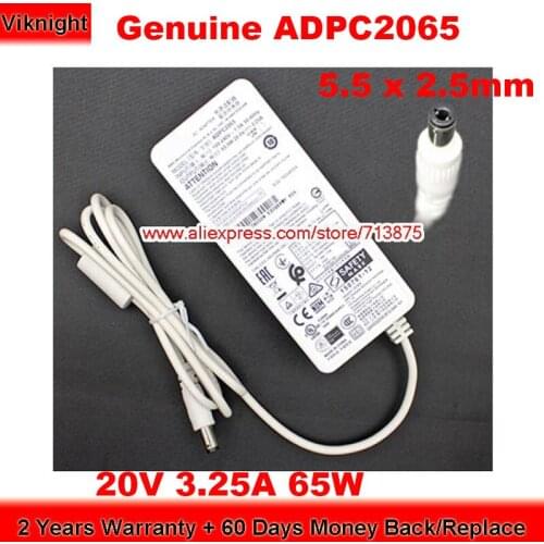 Genuine White ADPC2065 20V 3.25A AC Adapter for Philips 278E1 272M7C 279X6Q 276E8F 278M6F 65W Charger Monitor Power Supply