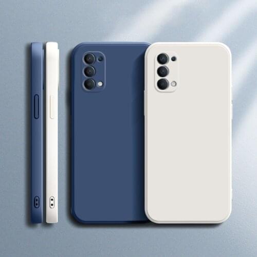 Original Square Liquid Silicone Case for OPPO Reno 4 Pro Lite SE Z F Funda Coque Camera Protective 4Pro 4SE 4Z 4F 5G Phone Cover