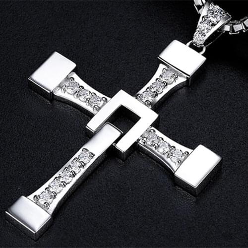 Gold necklace cross pendant necklace fashion necklaces men Fast & Furious jewelry fashion men necklace