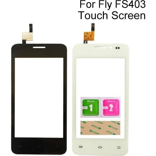 Mobile Touch Screen Panel For Fly FS403 FS 403 Touch Screen Digitizer TouchScreen Lens Sensor Tools 3M Glue