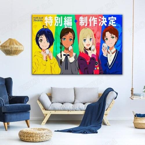Anime Wonder Egg Priority Poster Canvas Art Poster and Wall Art Picture Print Modern Family Bedroom Decor Posters