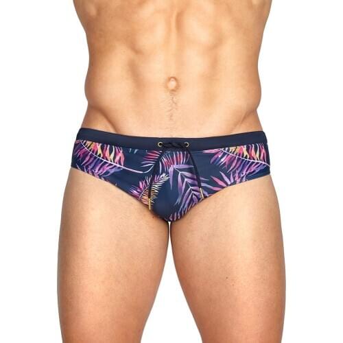 Swimming Trunks Mens Sexy Gradient Leaf Printed Triangle Swimming Shorts Beach Mens Swimwear Surfing By The Sea Sportsmen 2020