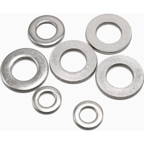25-100Pcs DIN125 ISO7089 M1.6 M2 M2.5 M3 M3.5 M4 M5 M6 M8 M10 M12 304 Stainless Steel Flat Machine Washer Plain Washer Gaskets