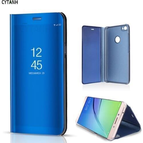 Clear View Mirror Case for Samsung Galaxy S8 S9 Note 8 S7 Edge Leather Flip Stand Case for Galaxy A3 A5 A7 2017 A6 A8 Plus 2018