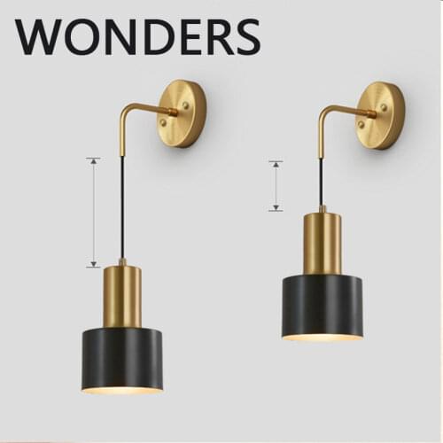 Nordic Minimalist bedroom bedside living room copper LED wall lamp Personalized Hotel room indoor decorative wall light a бра