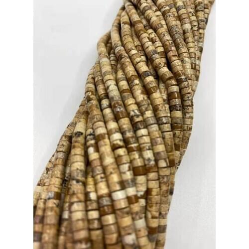 Natural picture stone cut partition Piece Hercyine piece 2x3mm 2x4mm DIY boutique jewelry crystal length 38cm