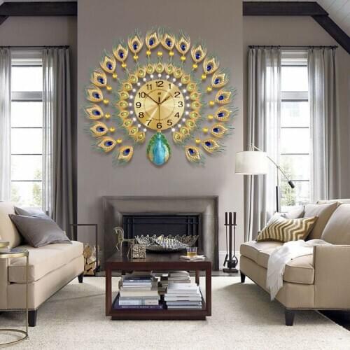 Luxury mute wall clocks Fashion Creative metal wall digital clock Living room decoration Wall clock modern design home decor