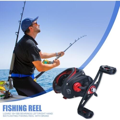 Lizard Fishing Reel 19+1BB Ball Baitcasting Reel with Brake System Bearing 8.1:1 Compression Resistance Outdoor Fishing