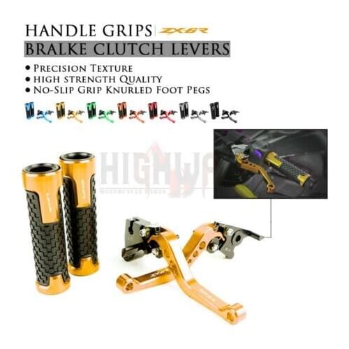 Brake Lever Handlebar Grips Grip CNC Short Adjustable Brake Clutch levers For KAWASAKI NINJA ZX6R ZZR600 ZX-6R 2000-2009
