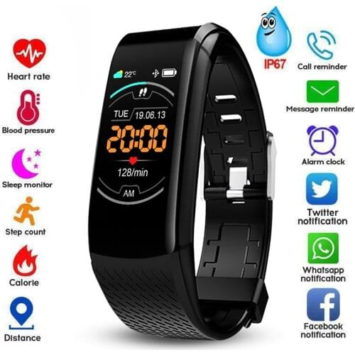 C8 color screen smart Bracelet 1.08 screen exercise meter step heart rate blood pressure sleep