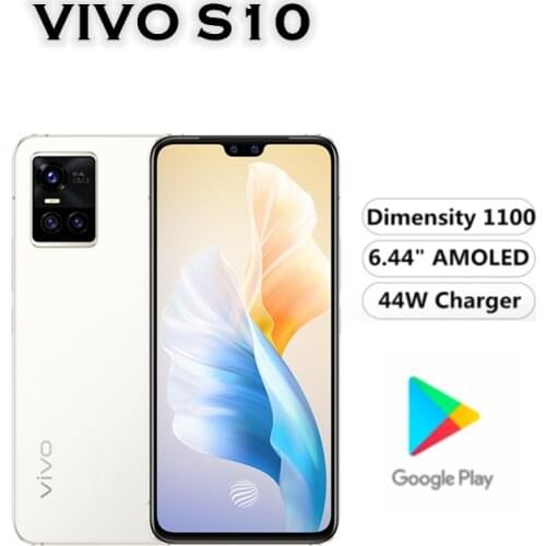 Original Vivo S10 5G Smart Phone Fingerprint 64.0MP Dimensity 1100 44W Charger 6.44" 90HZ AMOLED Android 11.0 Face ID OTA GPS