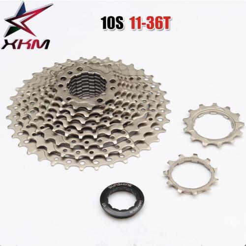 SUNSHINE Bicycle Freewheel 11-36T 10 Speeds MTB Cassette Steel Freewheel Gear Crankset Cycling Part Mountain Bike Flywheel