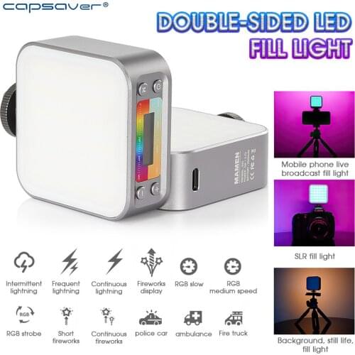Capsaver LED Panel Light Cold and Warm Dual-Color RGB Lamp Double-Sided Lighting Portable Magnetic Fill Lights for Camera Selfie
