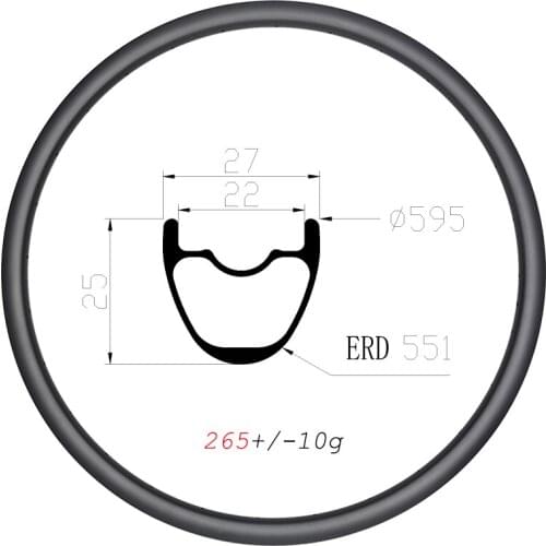 265g Ultralight 650B MTB XC carbon rims 27mm wide disc clincher tubeless MTB wheels 27.5er 25mm deep 24H 28H 32H UD matte glossy