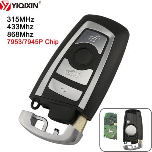 YIQIXIN 4 Buttons Remote Smart Car Key 315/433/868Mhz CAS4+ System For BMW 1 3 5 7 Series Vehichle Alarm Keyless 2009-2016