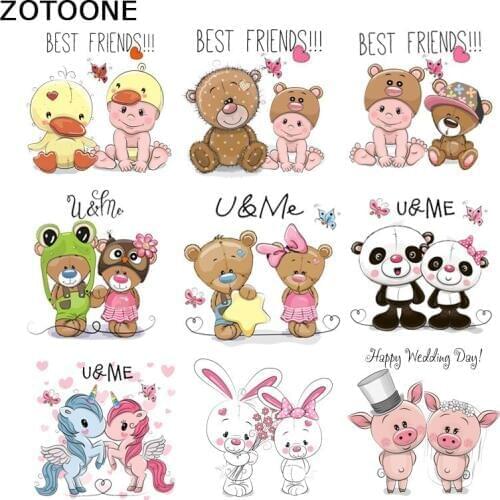ZOTOONE Cartoon Iron on Patches for T-shirt Dresses Bags Diy Patch A-level Washable Stickers Heat Transfer Press Appliqued E