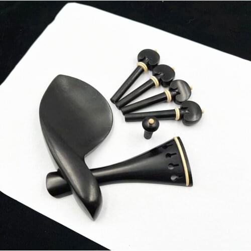 1set of violin ebony fittings 4/4,beautiful bedeck,musical instrument part