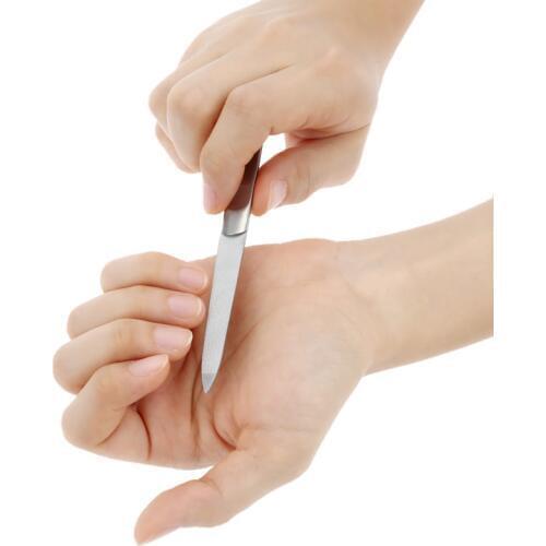 1piece Professional Stainless Steel Nail File Buffer Double Side Grinding Rod Manicure Pedicure Scrub Nail Arts Tools