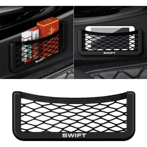 1Pcs Universal Car Organizer Storage Bag Auto Paste Net Pocket Phone Holder for SUZUKI SWIFT Car Accessories