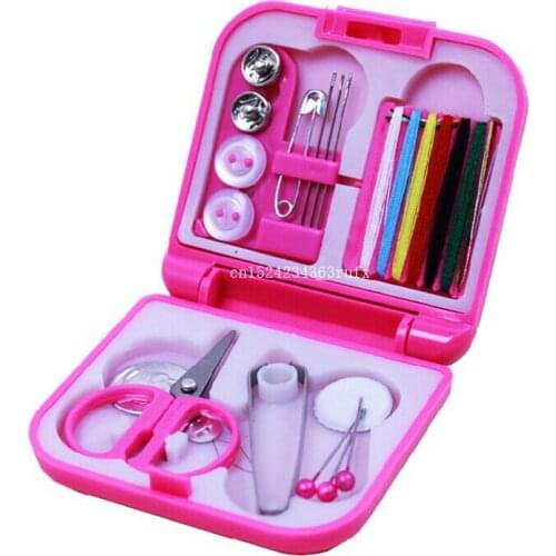 100Sets Sewing Box Sets Needle Threads Storage Box Portable Travel Scissor Thimble Buttons Pins Home Tools Travel Sewing Kit