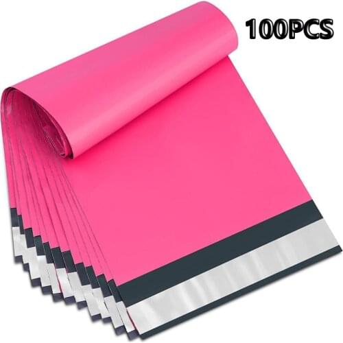 100pcs/lots Pink Courier Bags Free Shipping Bags Mailing Bags Self Seal Envelops Plastic Packaging Bag Plastic Bags For Packing