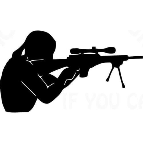 14.8CM*8.5CM Shoot Vinyl Sticker Car Window Hunting Gun Rifle Sticker Black/Silver S9-0131